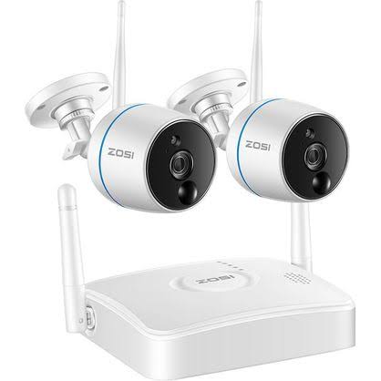 1080p 4CH Mini NVR and 2 Weatherproof WiFi IP Cameras T998213