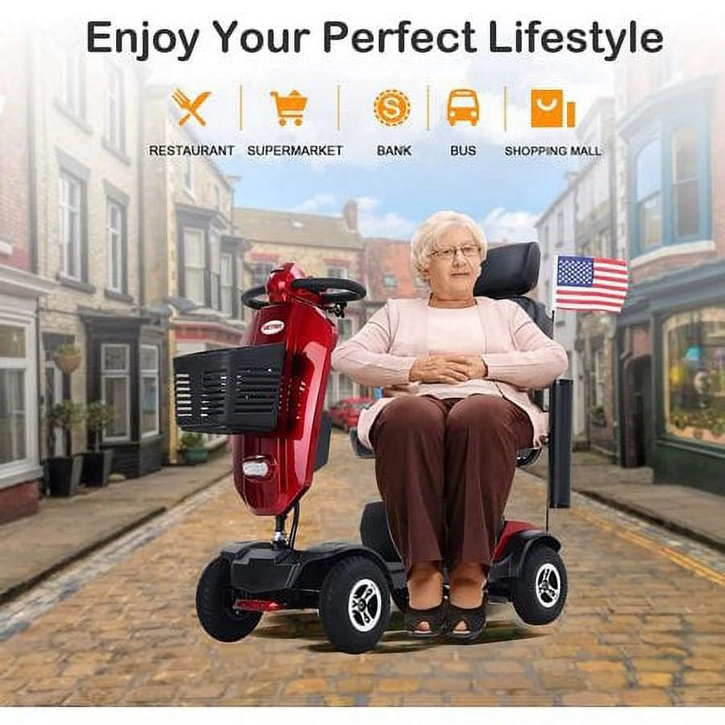 4 Wheels Mobility Scooter with LED Lights and USB Port K8858