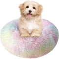 Round Plush Donut Pet Bed Warm Fur Cuddler Cushion P448733
