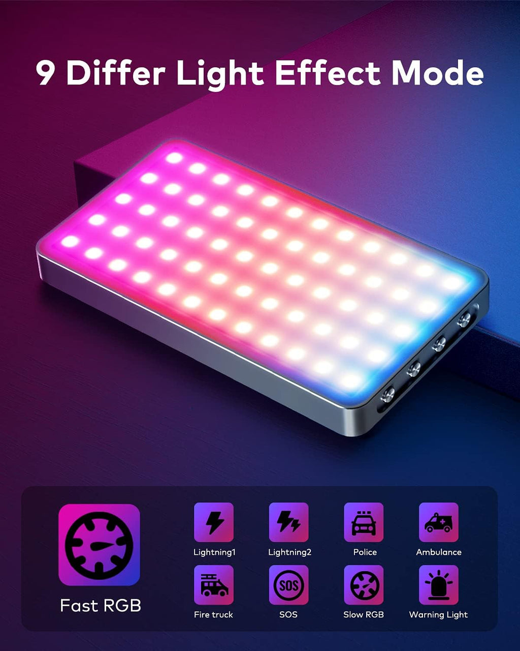 RGB Video Light with 4000mAh Rechargeable Battery K882918