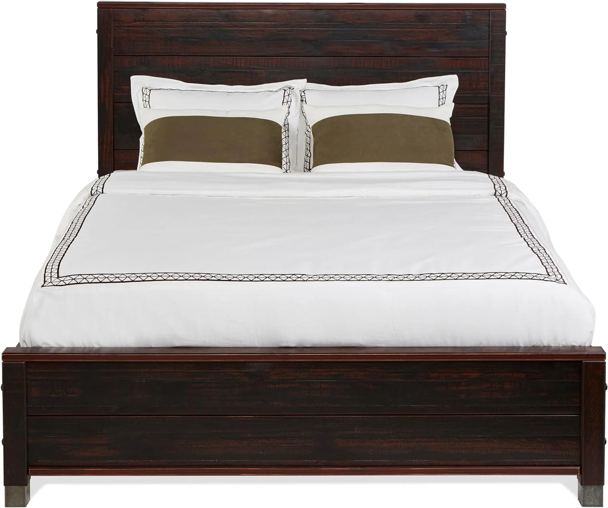 Solid Wood King Platform Bed in Walnut J84162