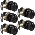 5 Pack Black Door Knobs Privacy Locks R54587