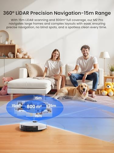 LiDAR Robot Vacuum and Mop, 450ml Dustbin, 150 Mins Runtime H4089