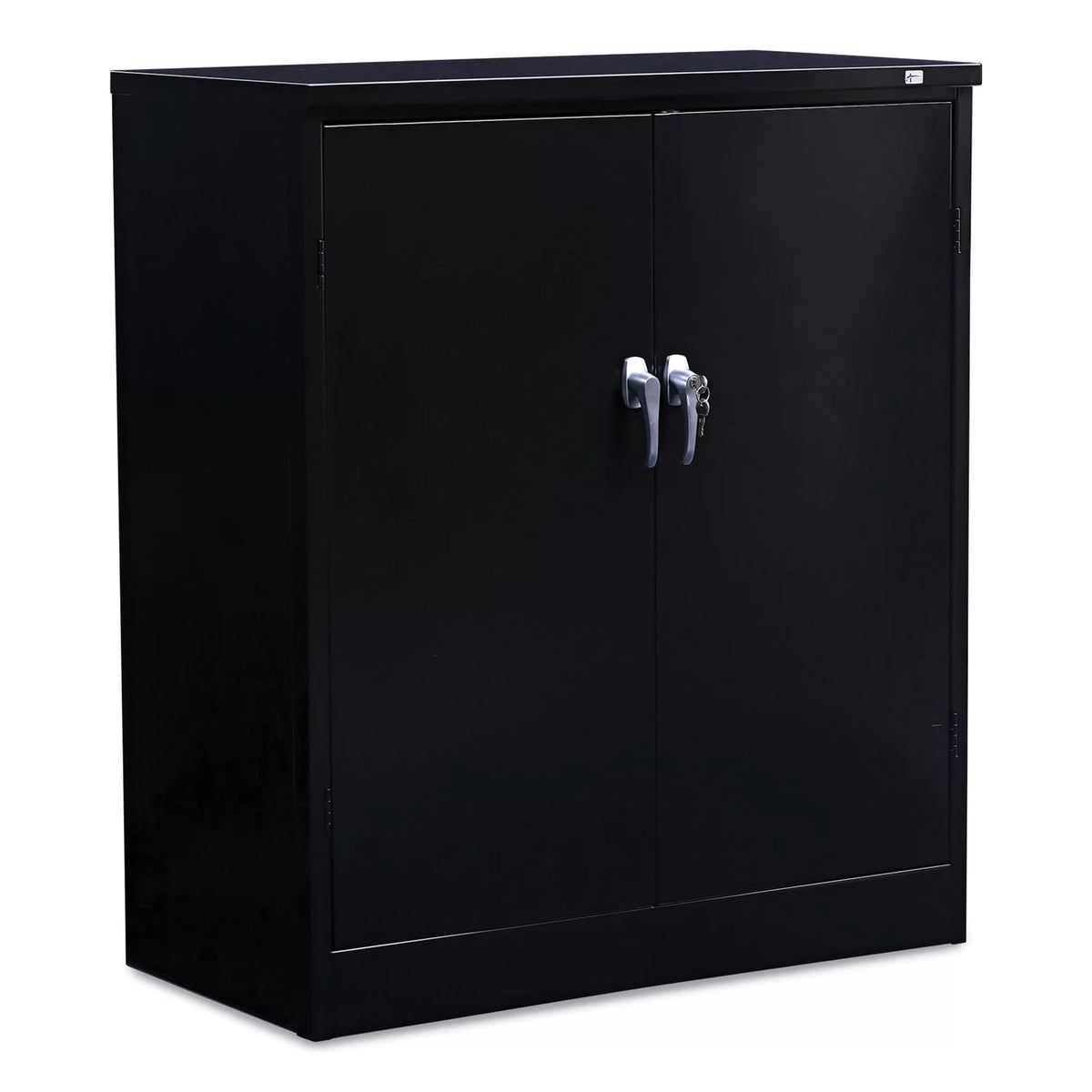 Black Heavy-Duty Welded Storage Cabinet with Two Adjustable Shelves Q34507