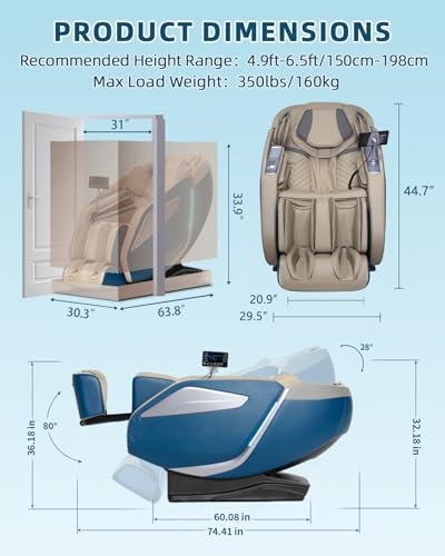 Beige Zero Gravity Full Body Massage Chair B476878
