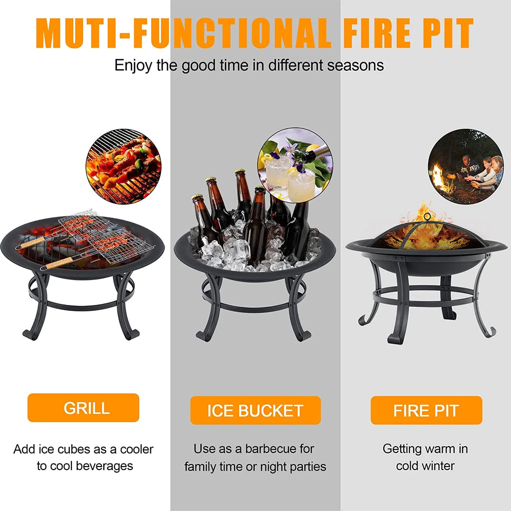 Black Metal Fire Pit Q86894