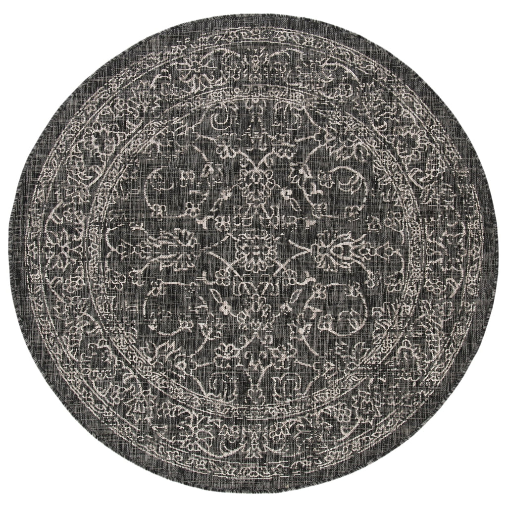 Black Ivory Round Indoor/Outdoor Area Rug J310