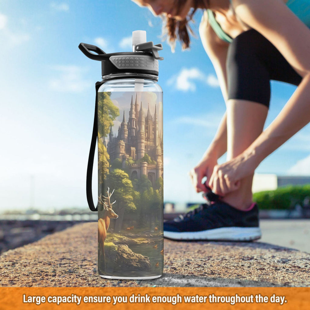 32oz Tritan Leakproof Clear Sports Water Bottle E216
