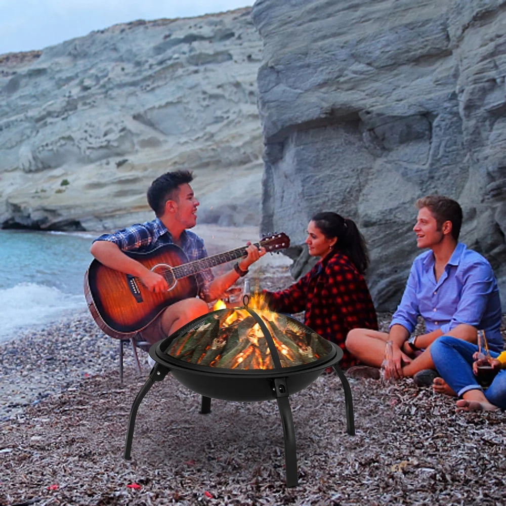 22" Wood Burning Fire Pit with Spark Guard P1725