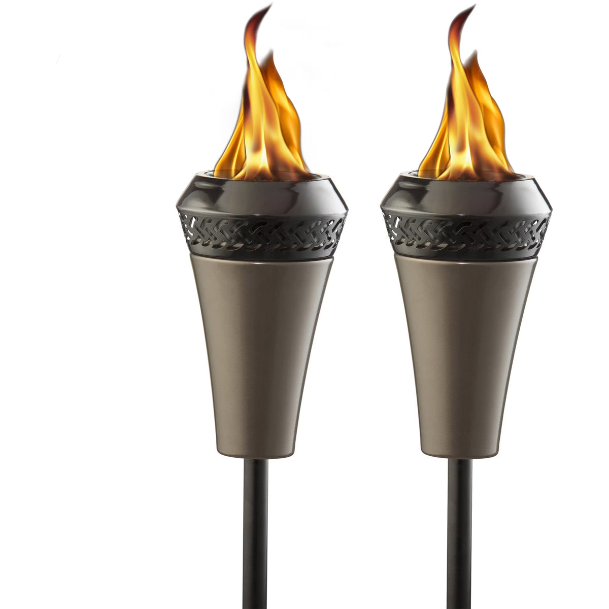 2-Pack 66 inch Outdoor Tiki Torch Metal Brown N20104