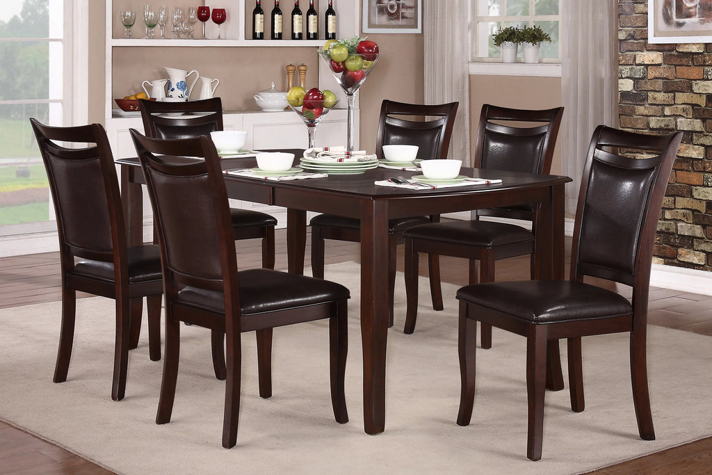 Dark Cherry Mango Veneer Wood Dining Table C822286