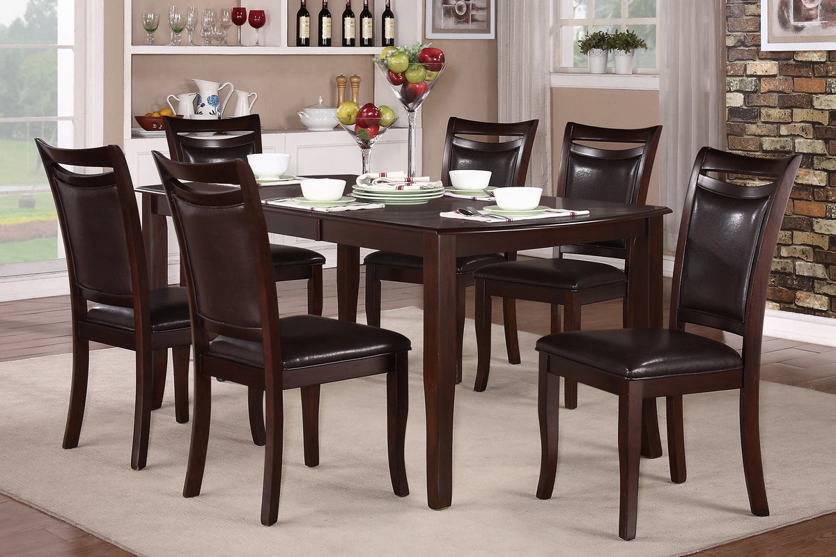 Dark Cherry Mango Veneer Wood Dining Table C822286