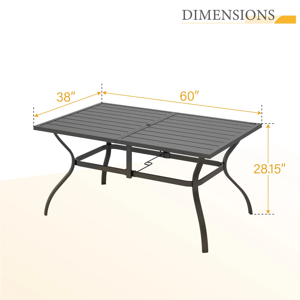 7 Pieces Outdoor Patio Dining Set with Table and 6 Chairs A570