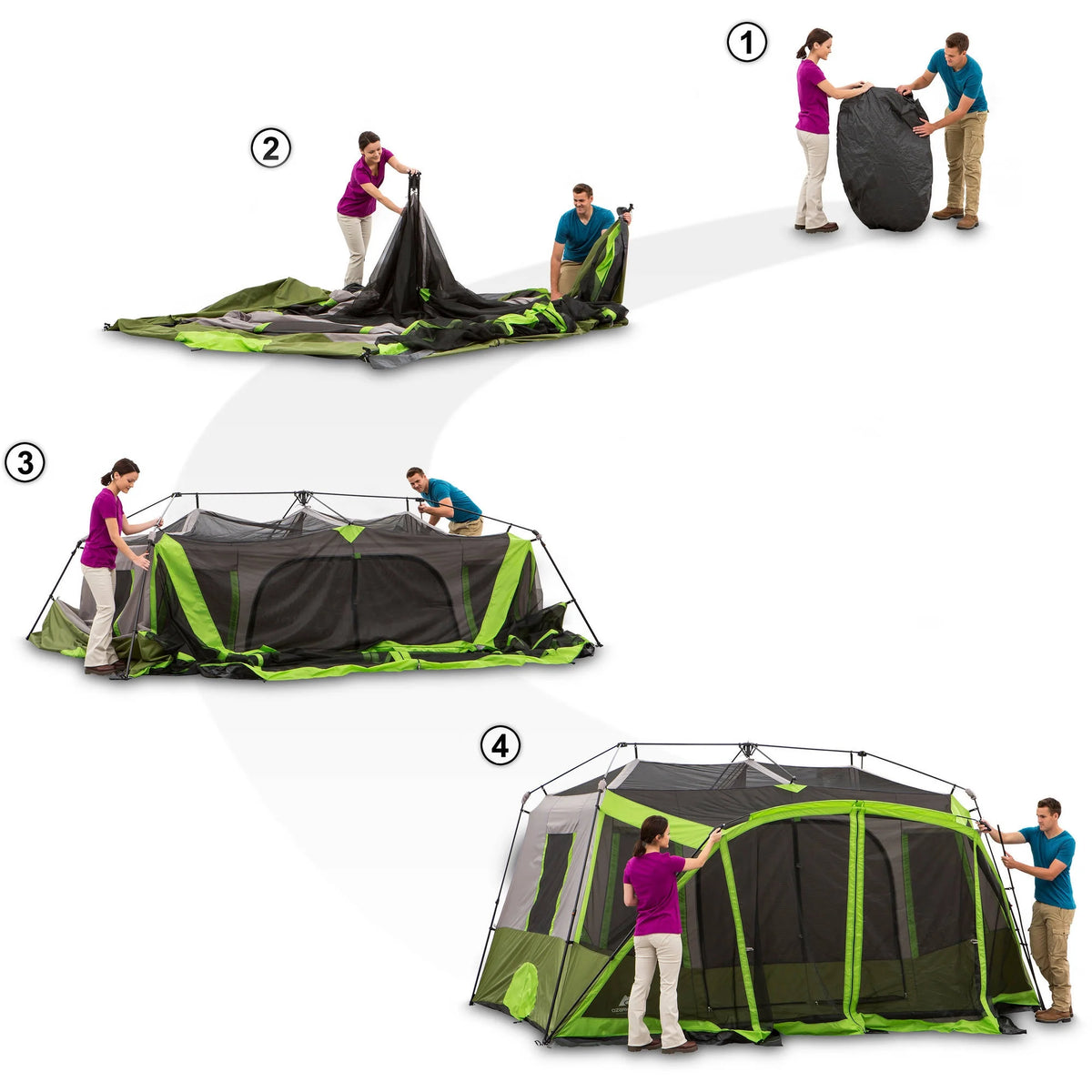 14' x 13.5' 9 Person 2 Room Instant Cabin Tent with Screen Room S316383