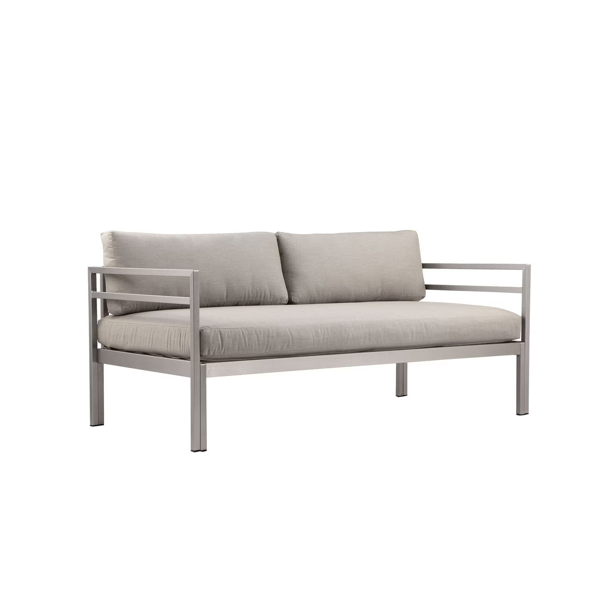 Gray Aluminum Frame Outdoor Sofa with Fabric Cushions T416126