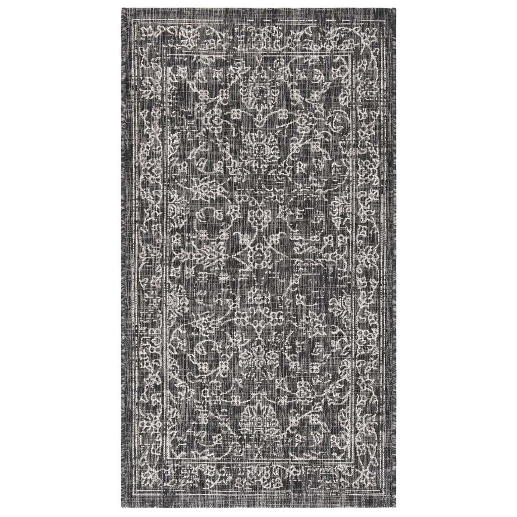Black Ivory Round Indoor/Outdoor Area Rug J310