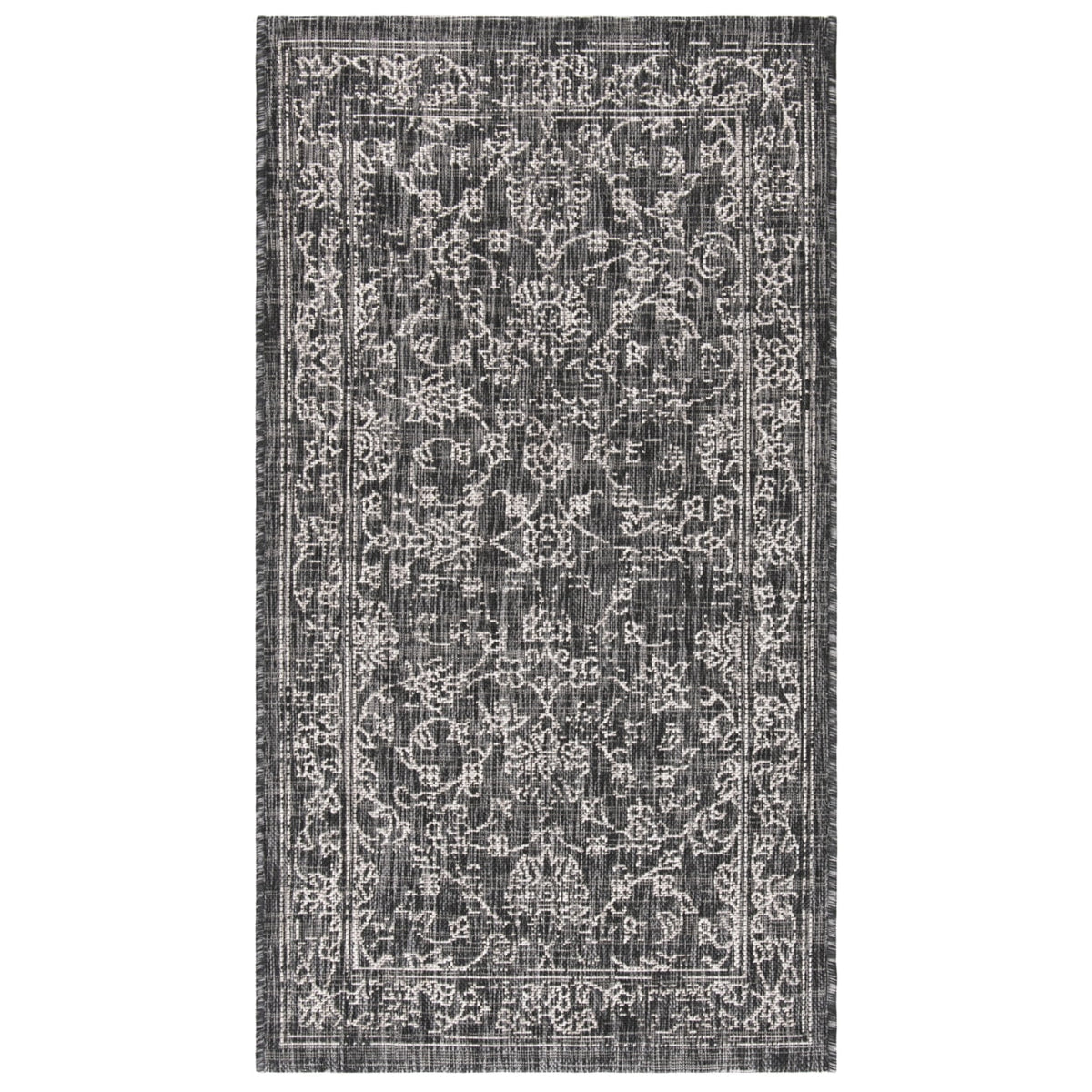 Black Ivory Round Indoor/Outdoor Area Rug J310