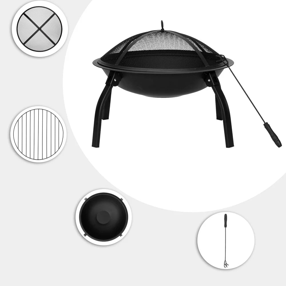 22" Wood Burning Fire Pit with Spark Guard P1725