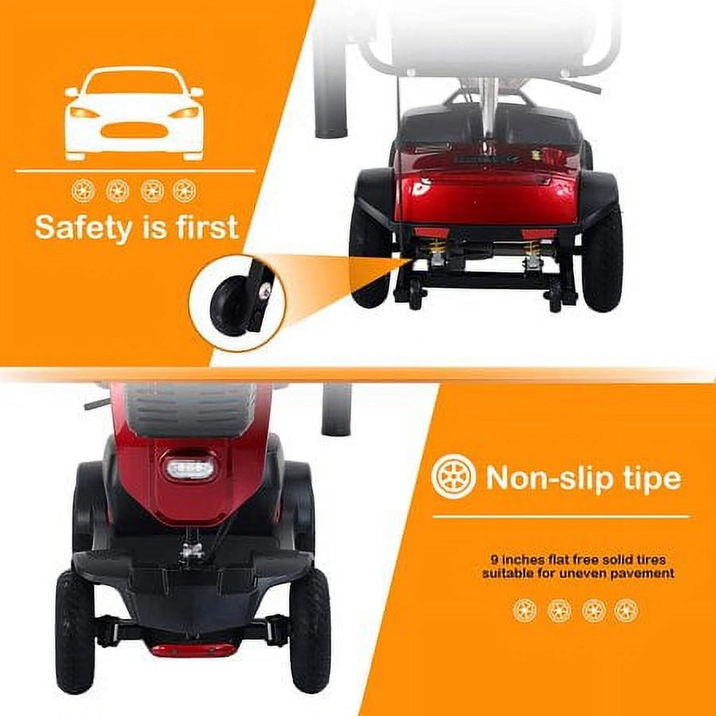 4 Wheels Mobility Scooter with LED Lights and USB Port K8858