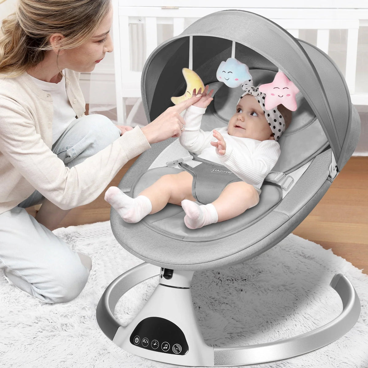 Pink Electric Baby Swing H69074