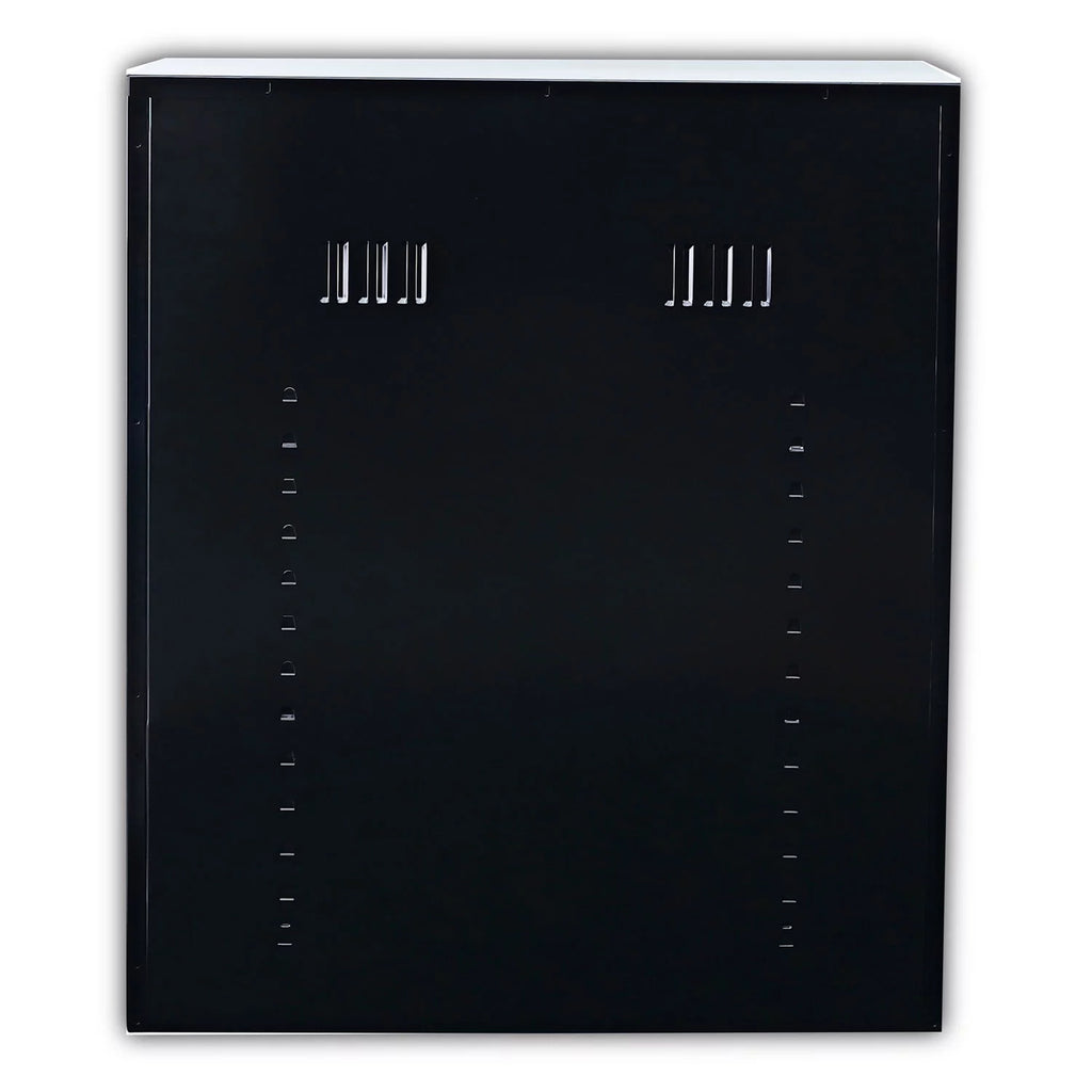 Black Heavy-Duty Welded Storage Cabinet with Two Adjustable Shelves Q34507