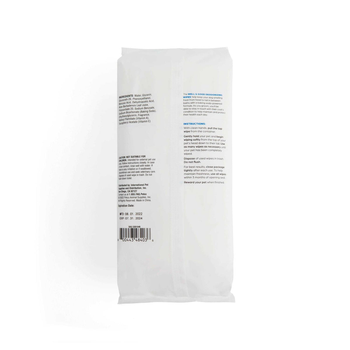 Cucumber Melon Deodorizing Dog Wipes Y837