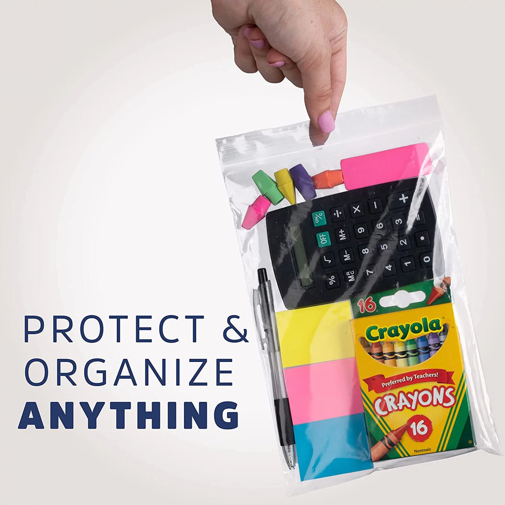 6” x 8” 2 Mil Clear Resealable Ziplock Bags 1000-Pack W286