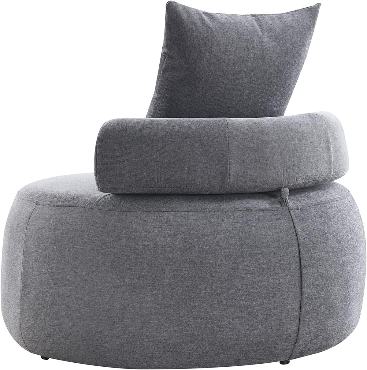 Grey Chenille Upholstered Barrel Chair R671193