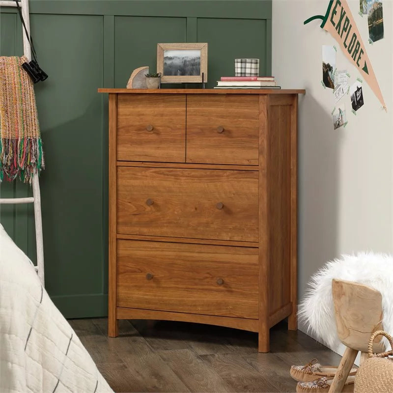 Engineered Wood Secretary Desk/Chest in Prairie Cherry Q685