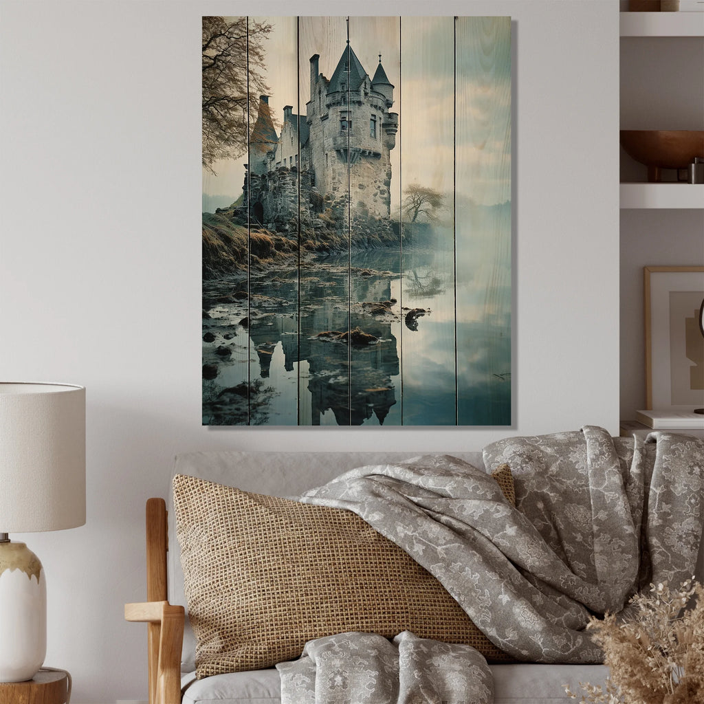 Natural Pine Wood Cityscapes Print A4698