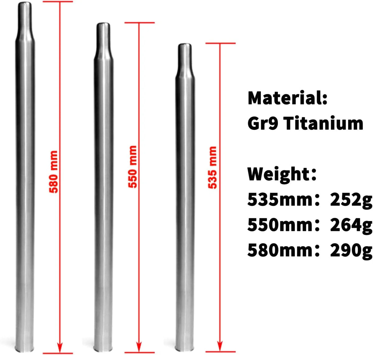 Titanium Seatpost for Brompton Folding Bike, 31.8mm, 580 I81177