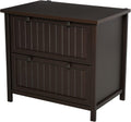 Brown 2-Drawer Wooden File Cabinet I436