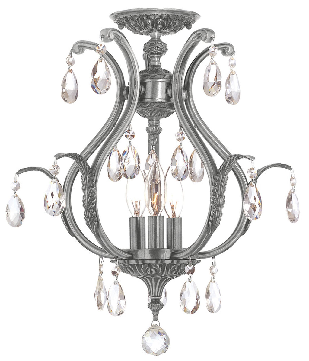 Crystal Pewter Semi-Flush Ceiling Light Q159550