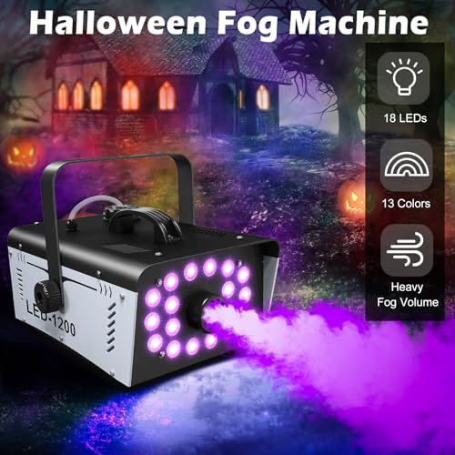 1200W Fog Machine with 18 LED Lights and Remote L96196