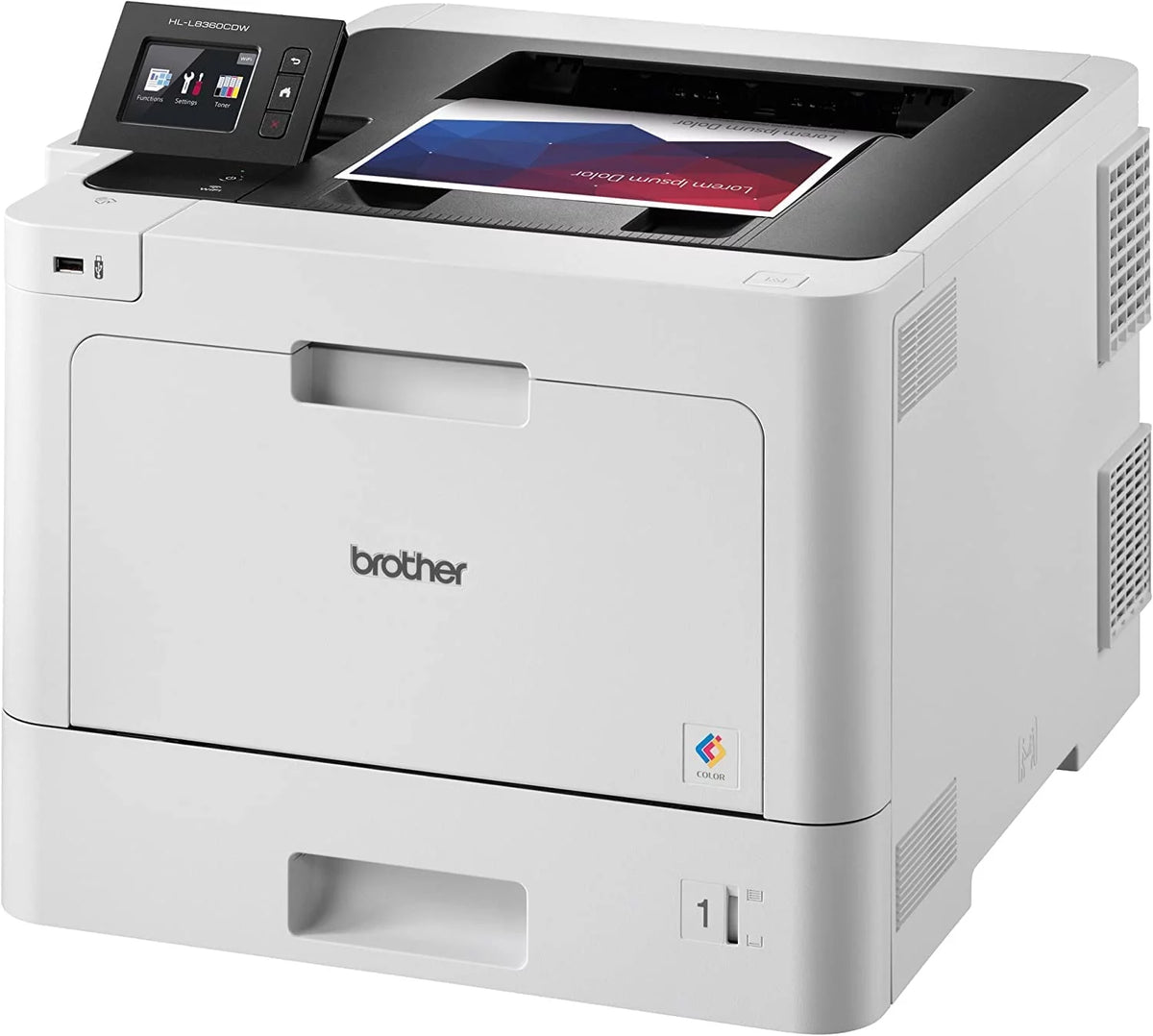 Color Laser Printer, 33 ppm, Auto 2-Sided Printing L352550