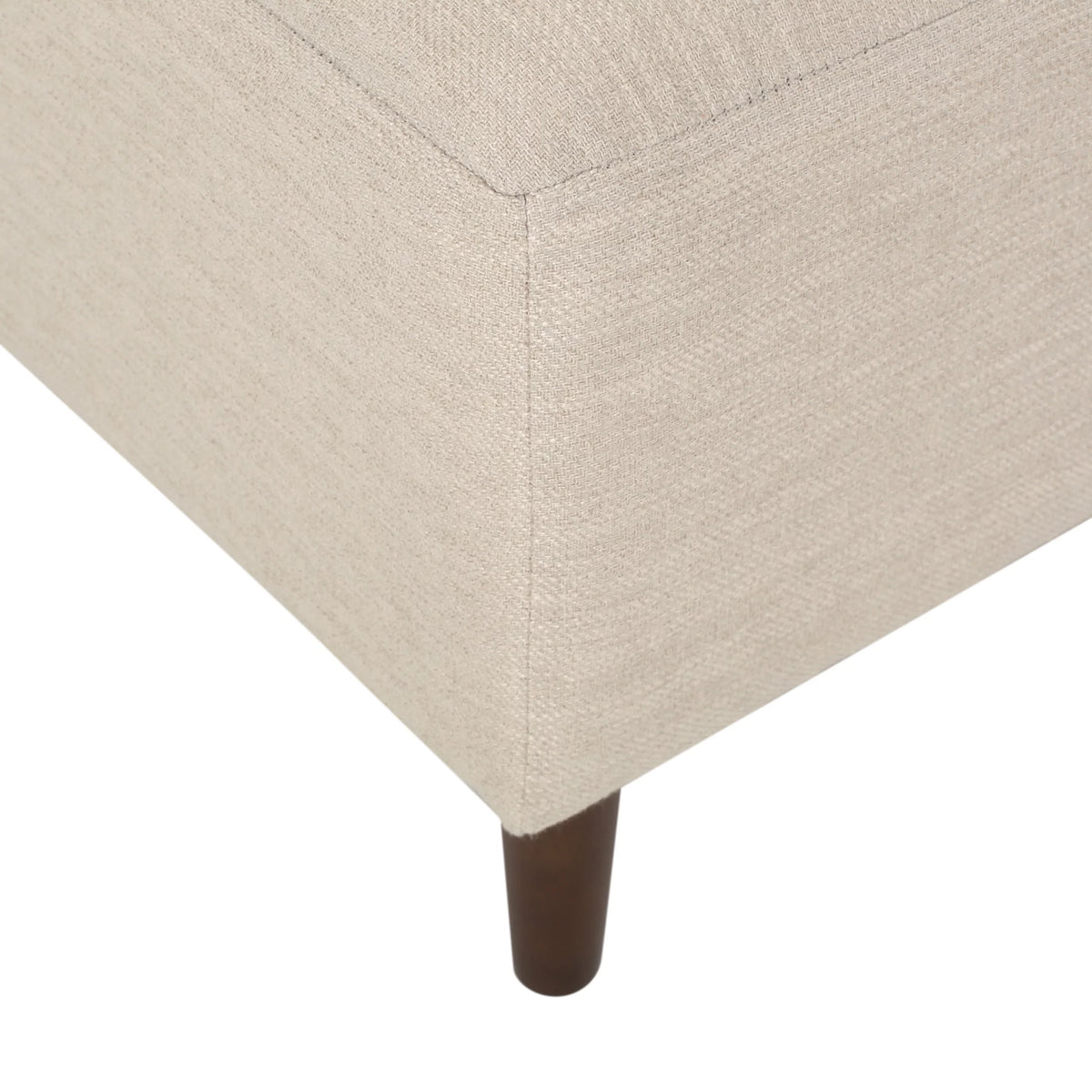 Beige Fabric Tufted Chaise Lounge with Bolster Pillow T352