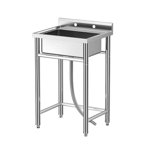 Stainless Steel Single Bowl Utility Sink with Pull-Out Faucet U795504
