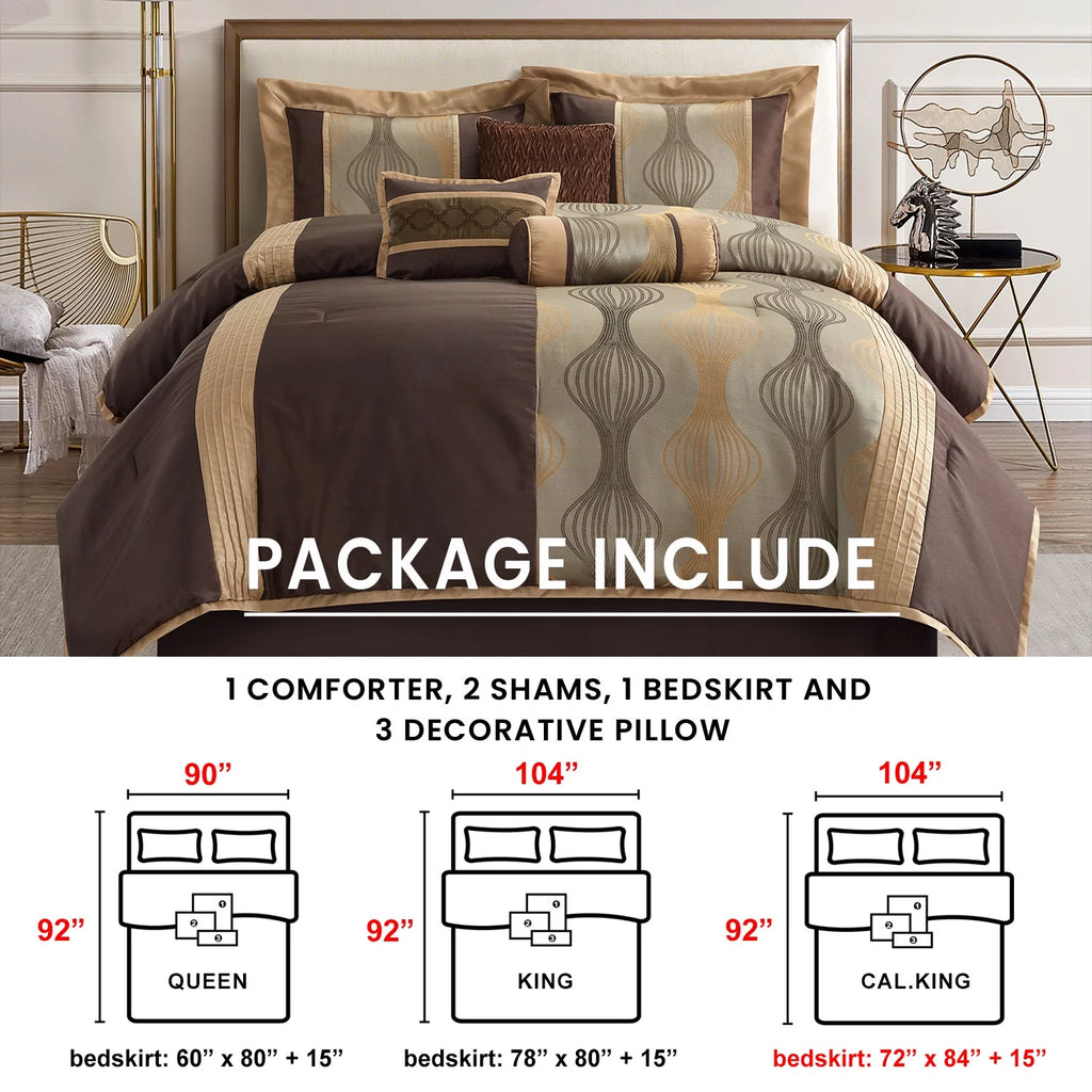 Brown 7 Piece King Comforter Set E25315
