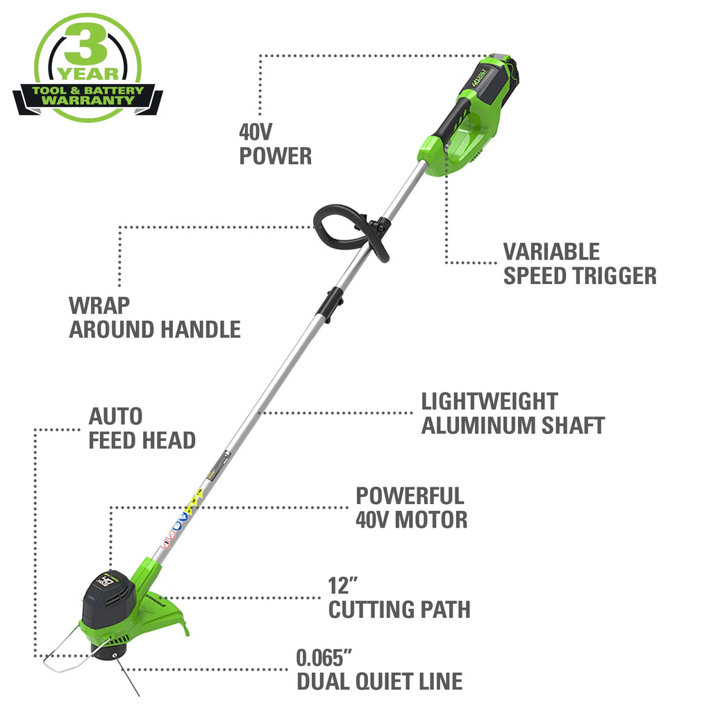 40V String Trimmer Leaf Blower Combo with 2.0 Ah Battery L963