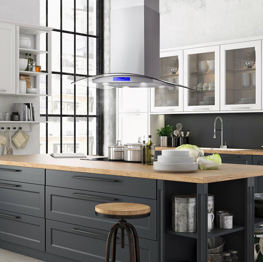 36 in. Ducted Island Range Hood in Stainless Steel Y56221
