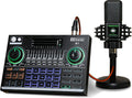 Portable ALL-IN-ONE Podcast Equipment Bundle Kit with DJ Mixer and Sound Card L212