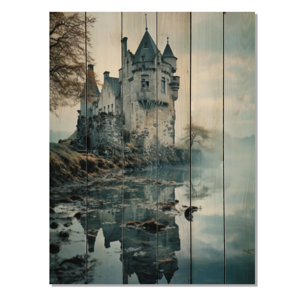 Natural Pine Wood Cityscapes Print A4698
