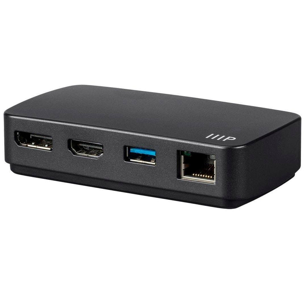 Black Thunderbolt 3 Travel Dock Adapter with Built in Cable P6049
