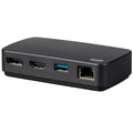 Black Thunderbolt 3 Travel Dock Adapter with Built in Cable P6049