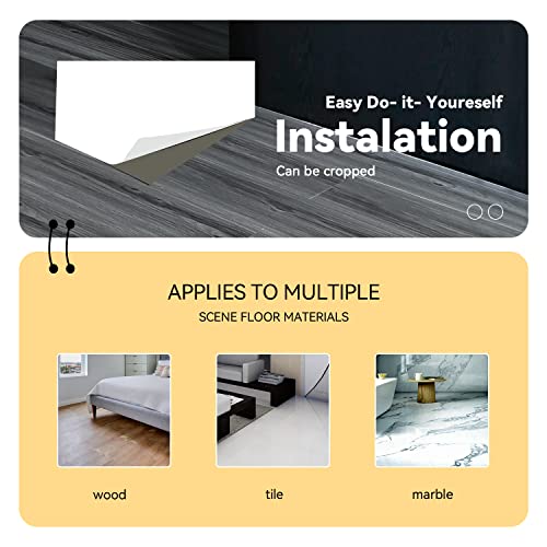 Grey Wood Grain Peel and Stick Vinyl Flooring S37589