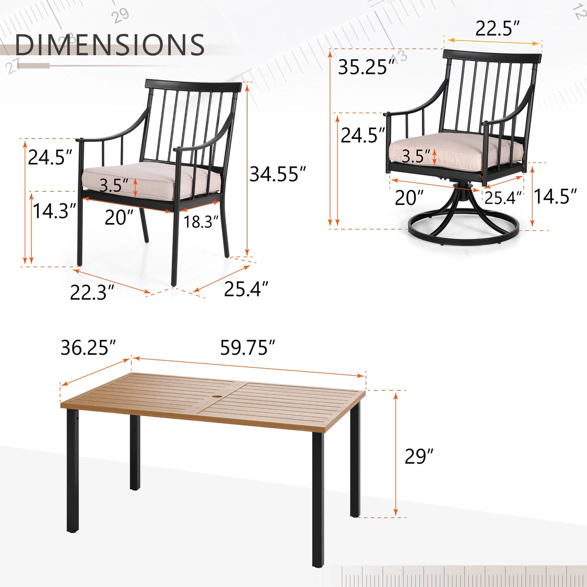 7-Piece Metal Outdoor Patio Dining Set H66149