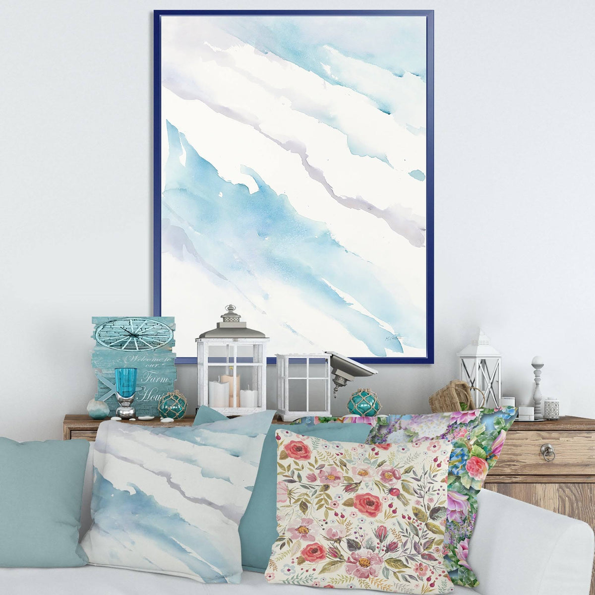 White Framed Canvas B51049