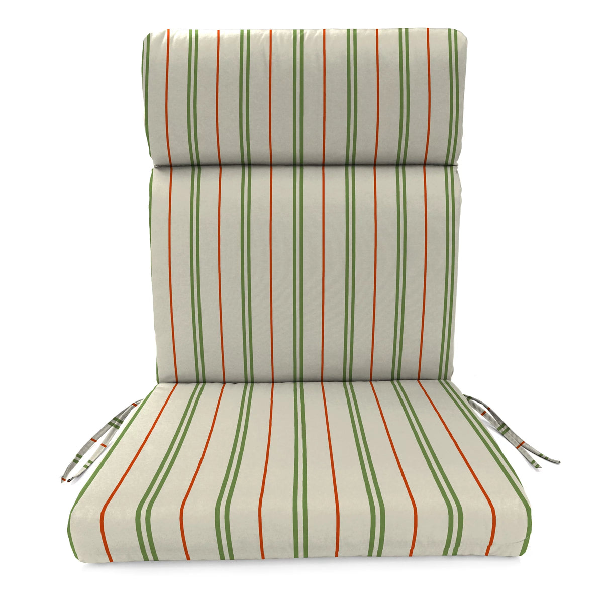 Cedar Grey Stripe Rectangular Outdoor Chair Cushion with Ties T21537