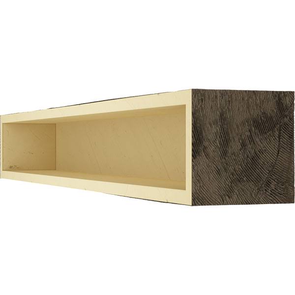 Rough Sawn Faux Wood Fireplace Mantel, Premium Walnut W2061