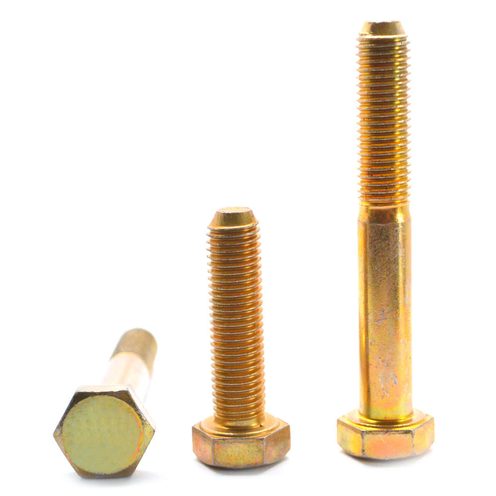 7/16x22-14 x 6 1/2x22 Coarse Thread Grade 8 Hex Cap Screw (Bolt) USA Alloy Steel Yellow Zinc Plated Pk 125 B479